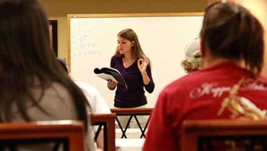 Instructor Ronnie Gosselin teaches a live LSAT class
